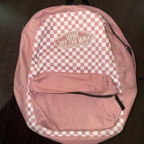 Vans Handbags - Vans Pink and White Checkered Backpack